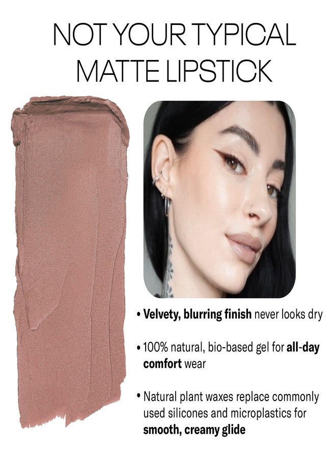 MOB Beauty Soft Matte Lipstick M102 – Mauve Greige | Weightless, One-Swipe Color Infused with Skincare | Vegan, Silicone-Free, Cruelty-Free Formula in a Biodegradable Capsule - Image 3